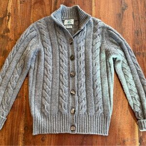 McCulley’s Gray Cashmere Cable Knit Cardigan